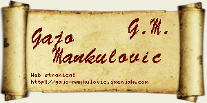 Gajo Mankulović vizit kartica